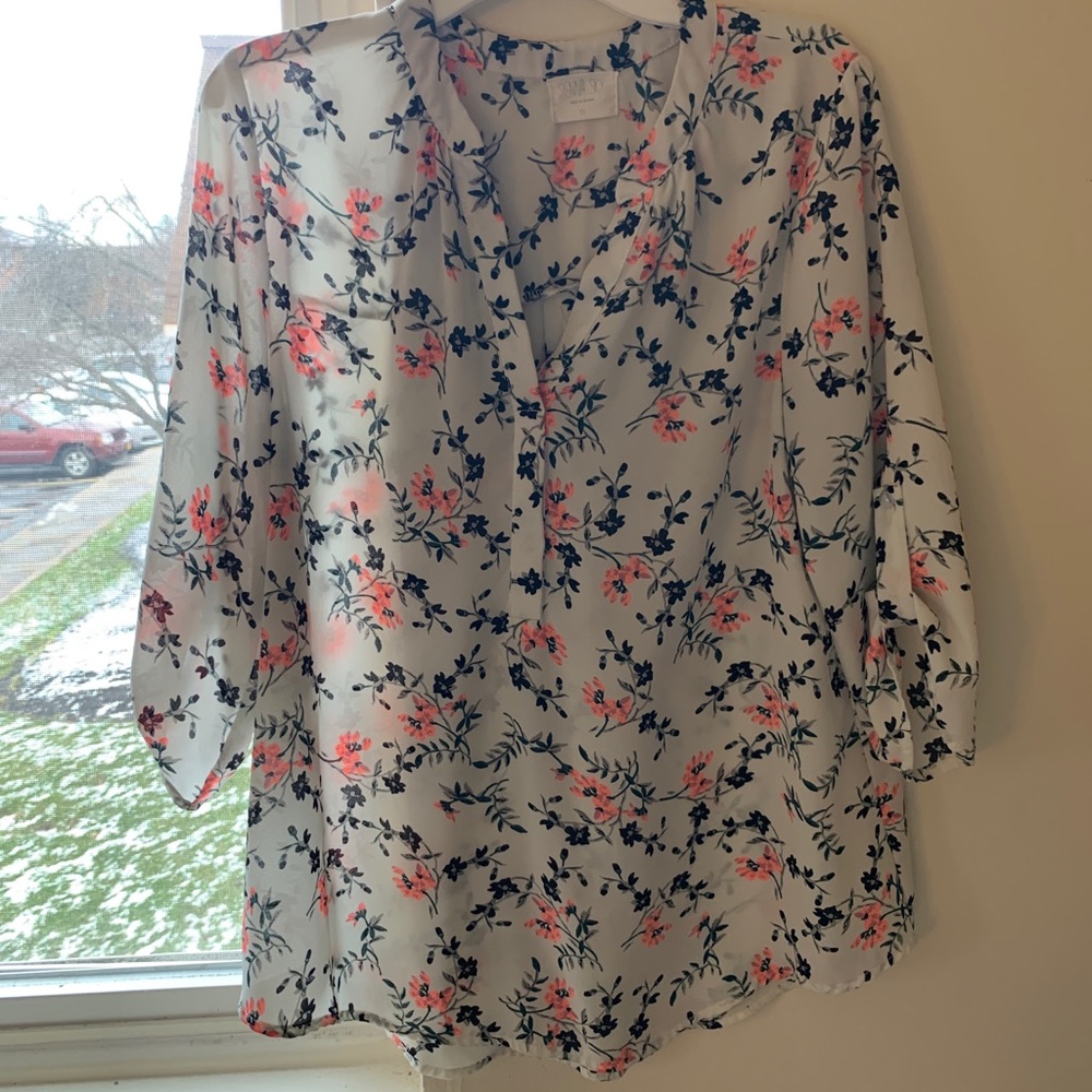 Sheer floral shirt